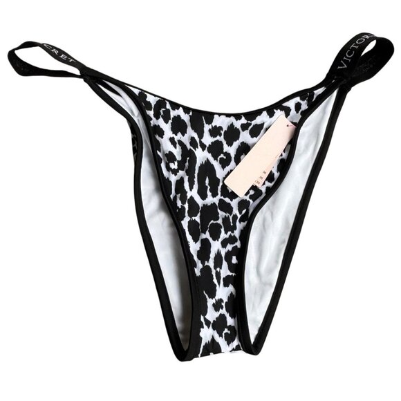 MWT Victorias Secret Leopard Print Bikini Bottom M Stretch Nylon Women's Swimwea - Picture 1 of 4